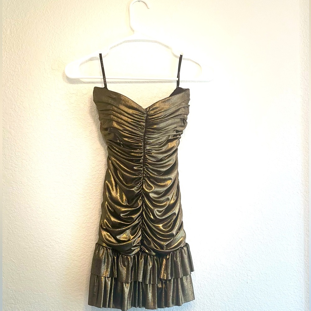 Shimmer gold BeBe party dress size small